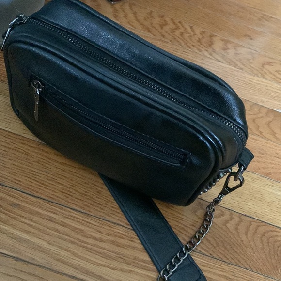 Black bag with rine stones zipper space in back - Picture 3 of 3